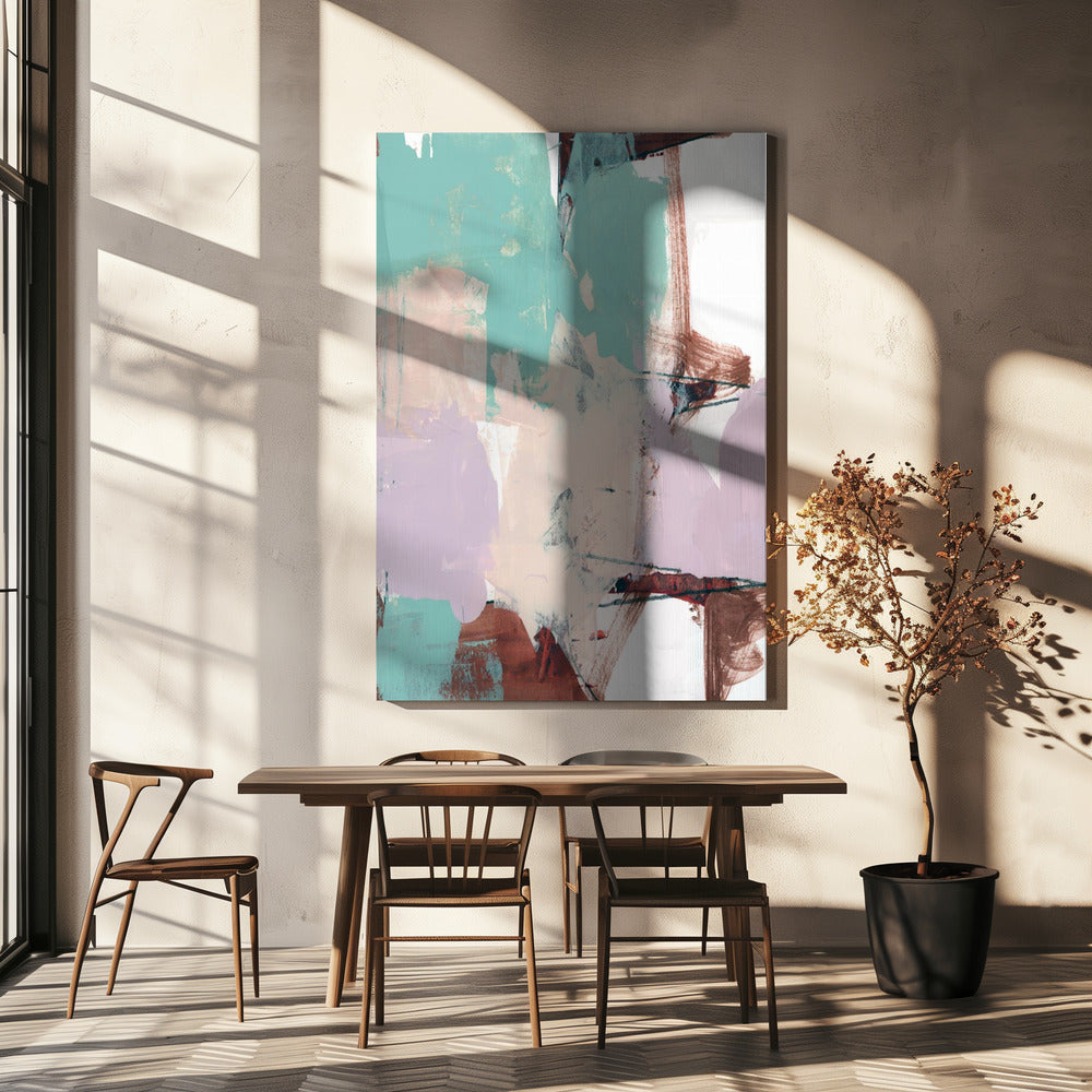 Blau Rosa Düster Abstrakt 2 | Leinwand