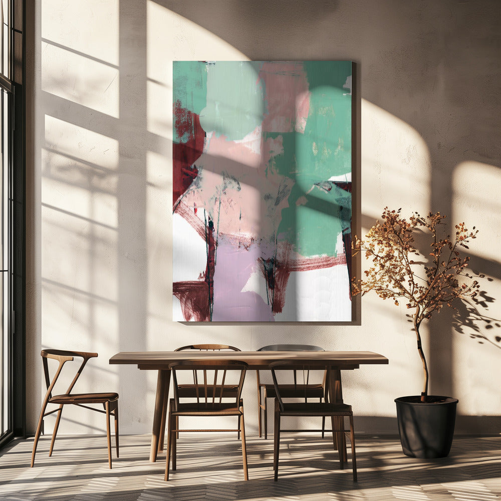 Blau Rosa Düster Abstrakt 3 | Leinwand
