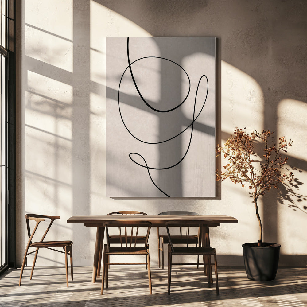 Minimal Line Art Abstract Drawing 01 | Canvas