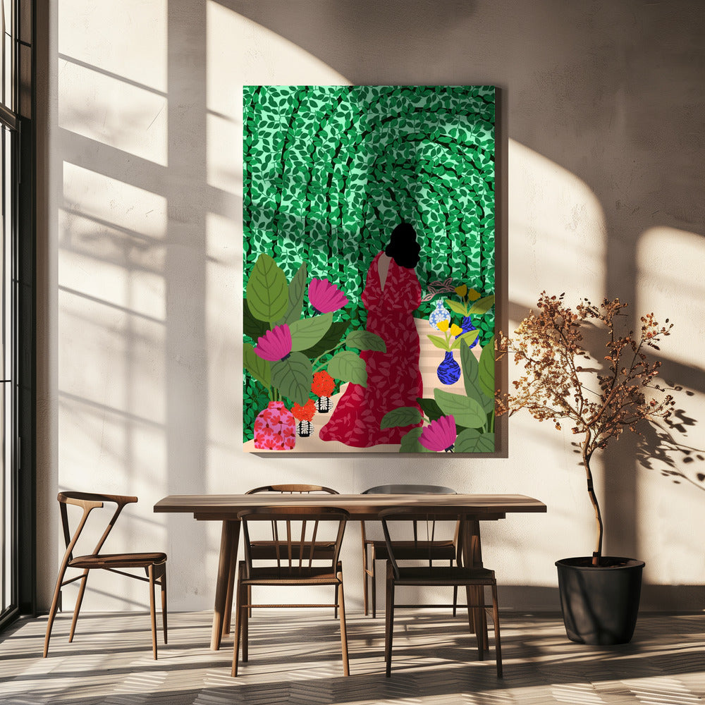 Mädchen in ihrem Garten | Leinwand