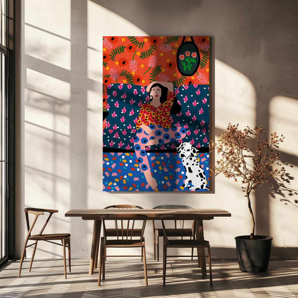 Mädchen auf dem Sofa | Leinwand