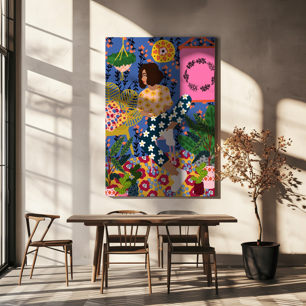 Floral Retreat Mädchen | Leinwand