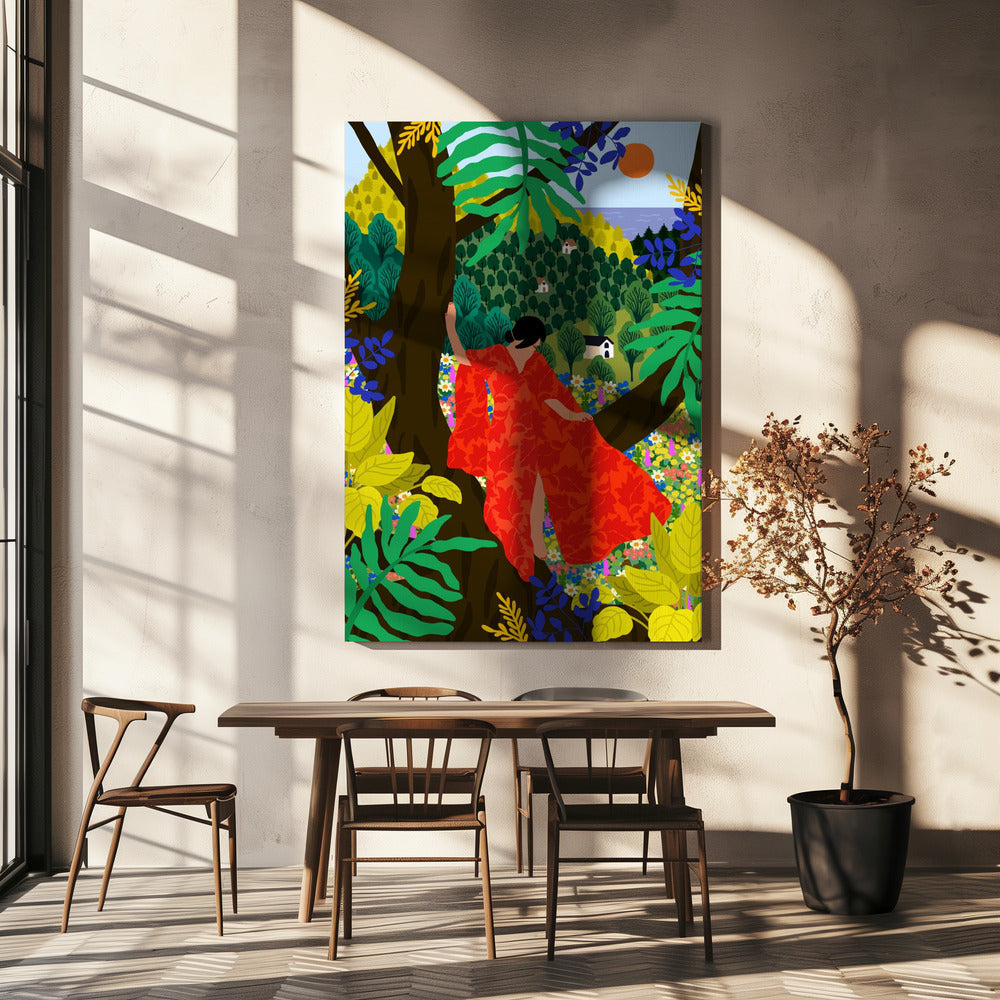 Mädchen im Baum | Leinwand