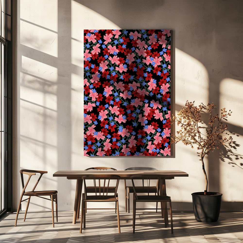 9933x14043 Din 50 Romantische Blumen | Leinwand