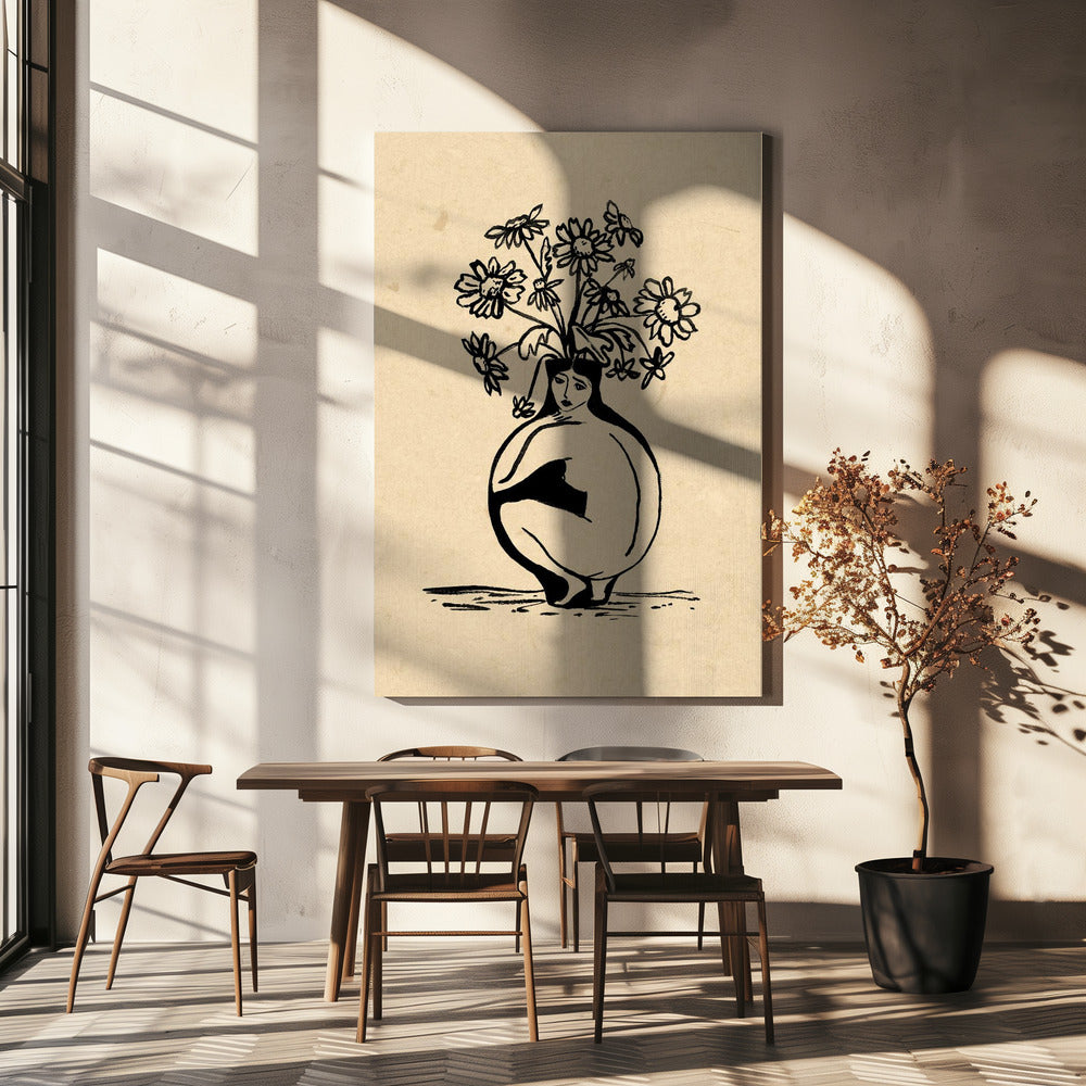 Frau in Vase | Leinwand