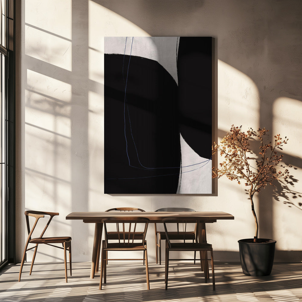 Schwarz-weiße geometrische Formen | Leinwand