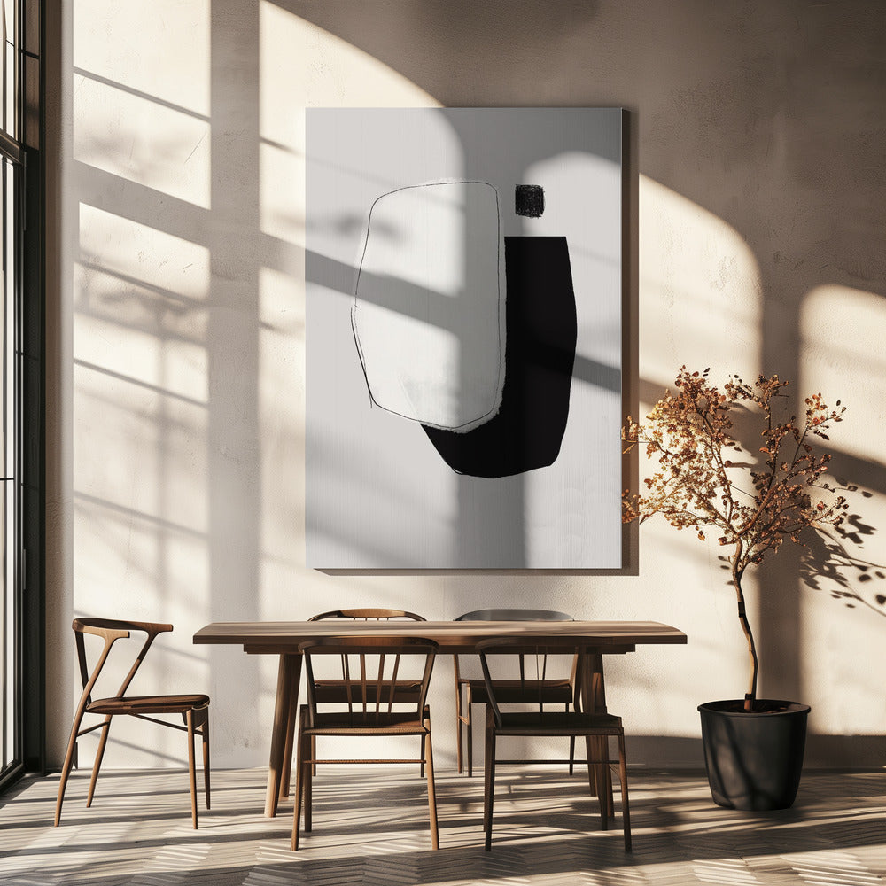 Monochrome Formen und negativer Raum | Leinwand