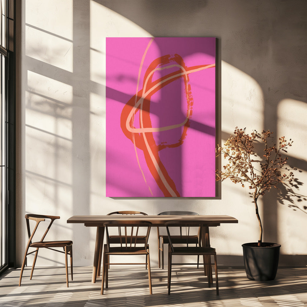 Leuchtend rosa Wirbel | Leinwand