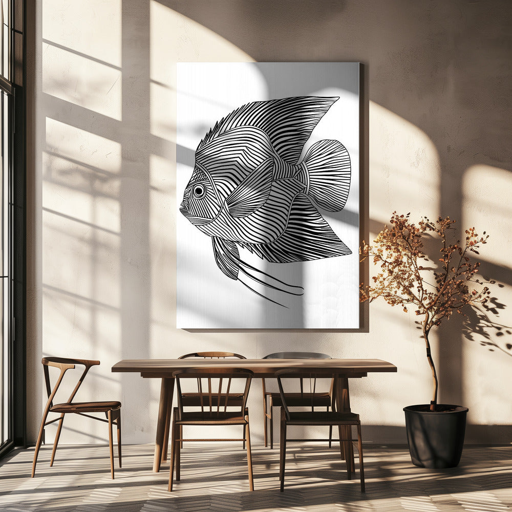Linienkunst Fisch | Leinwand