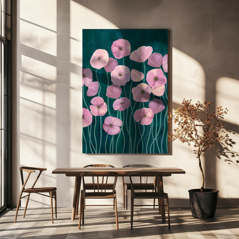Rosa Mohnblumen | Leinwand