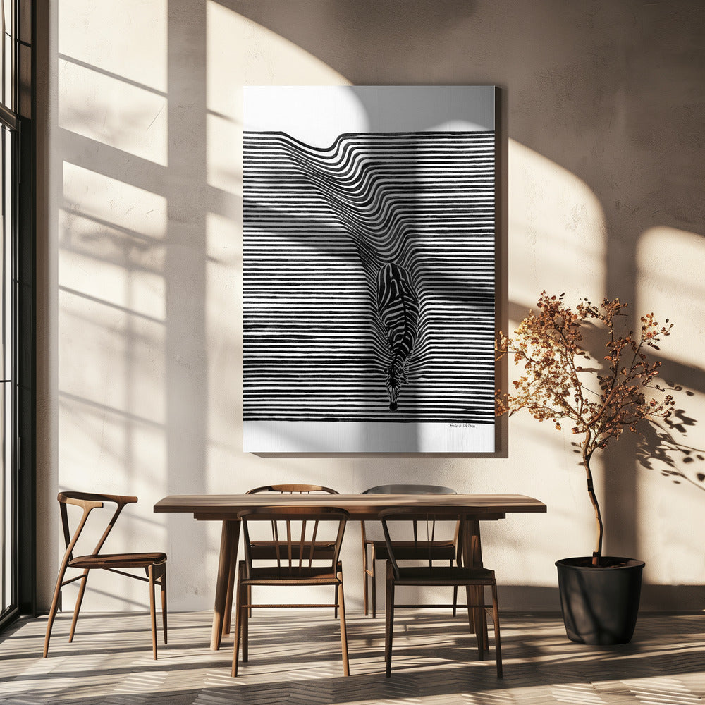 Zebra im Feld | Leinwand