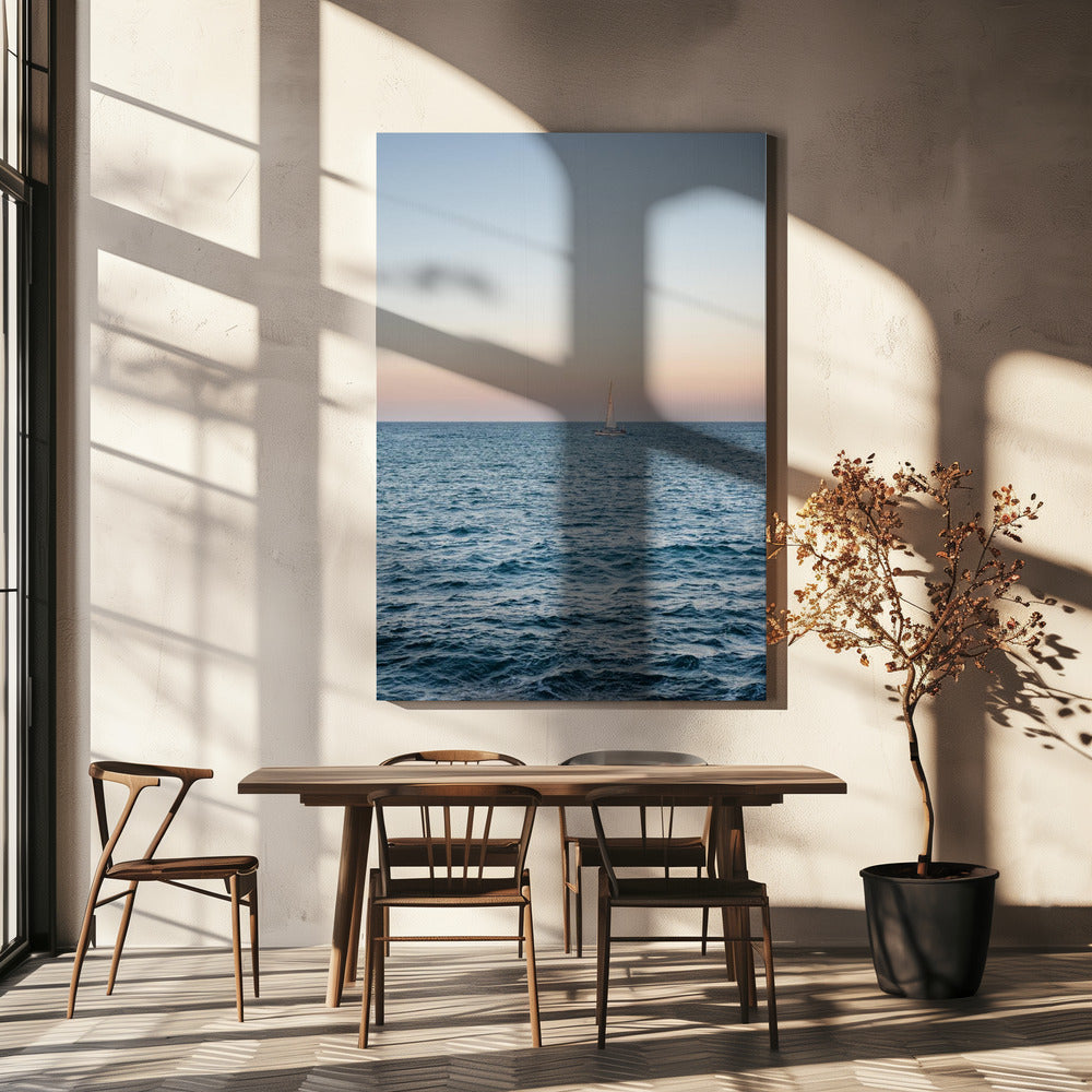 Segeln an der Amalfiküste bei Sonnenuntergang | Italien Reisefotografie | Leinwand
