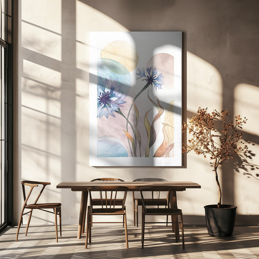 Aquarell Kornblumen | Leinwand