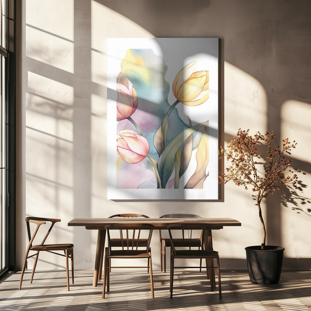 Aquarell Tulpe | Leinwand