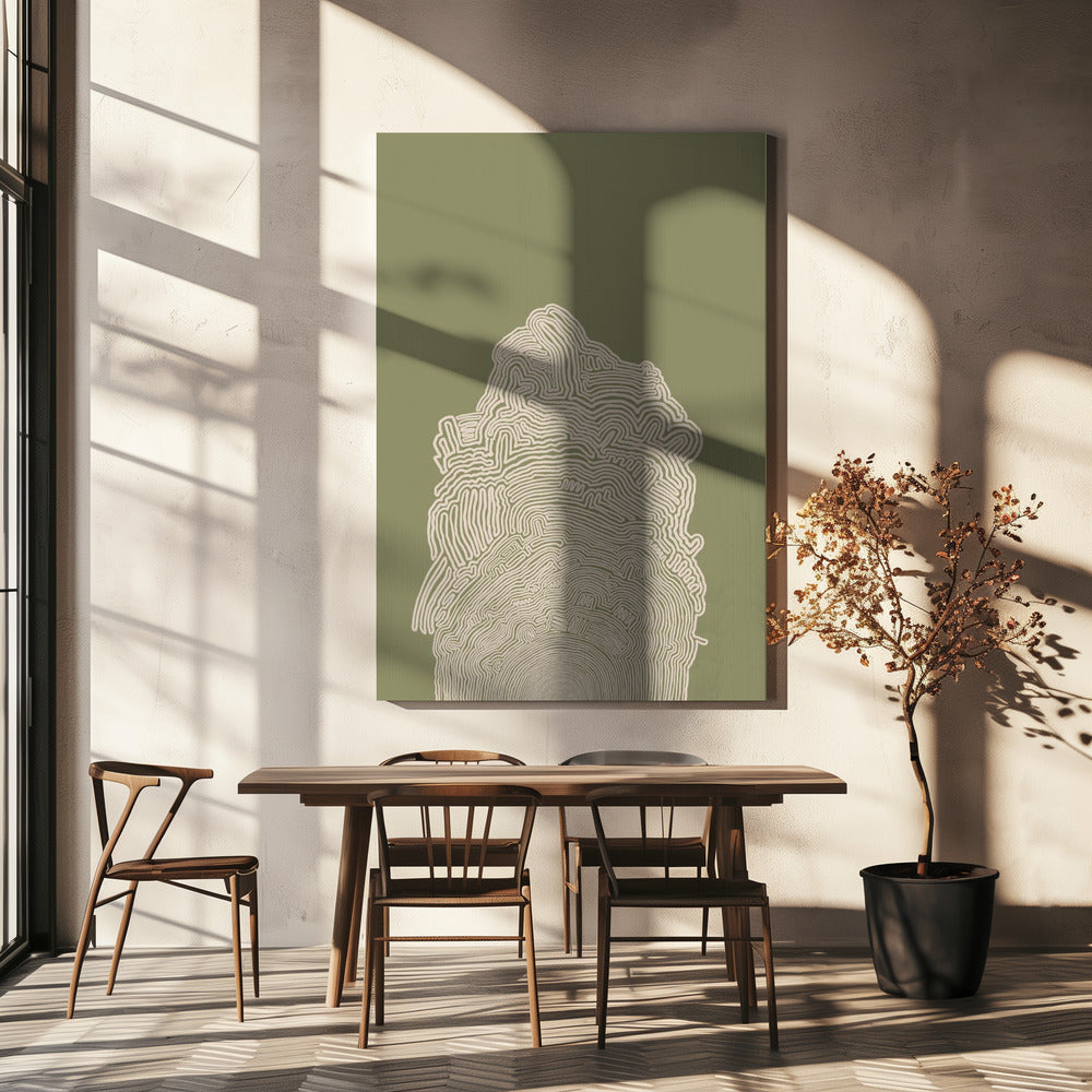 Line Drawing Green Abstract | Canvas