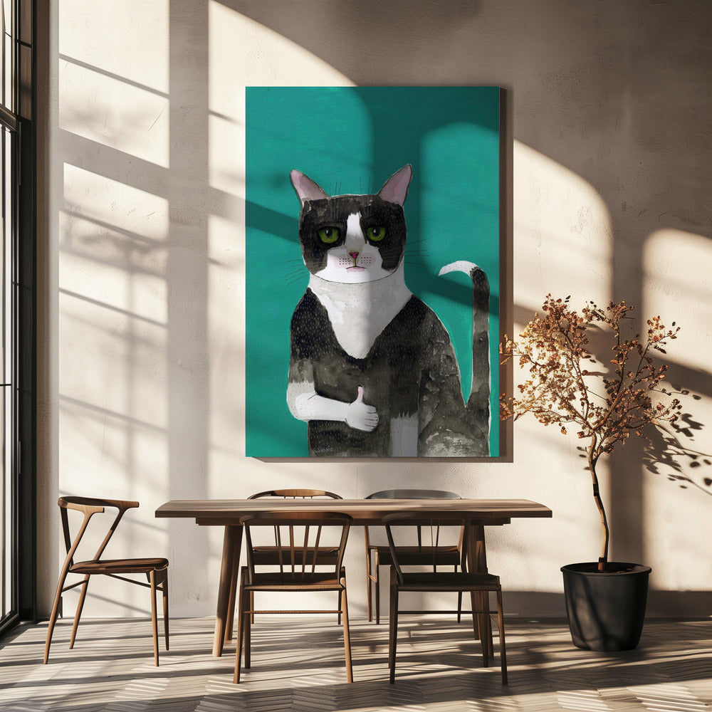 Katze Daumen hoch | Leinwand