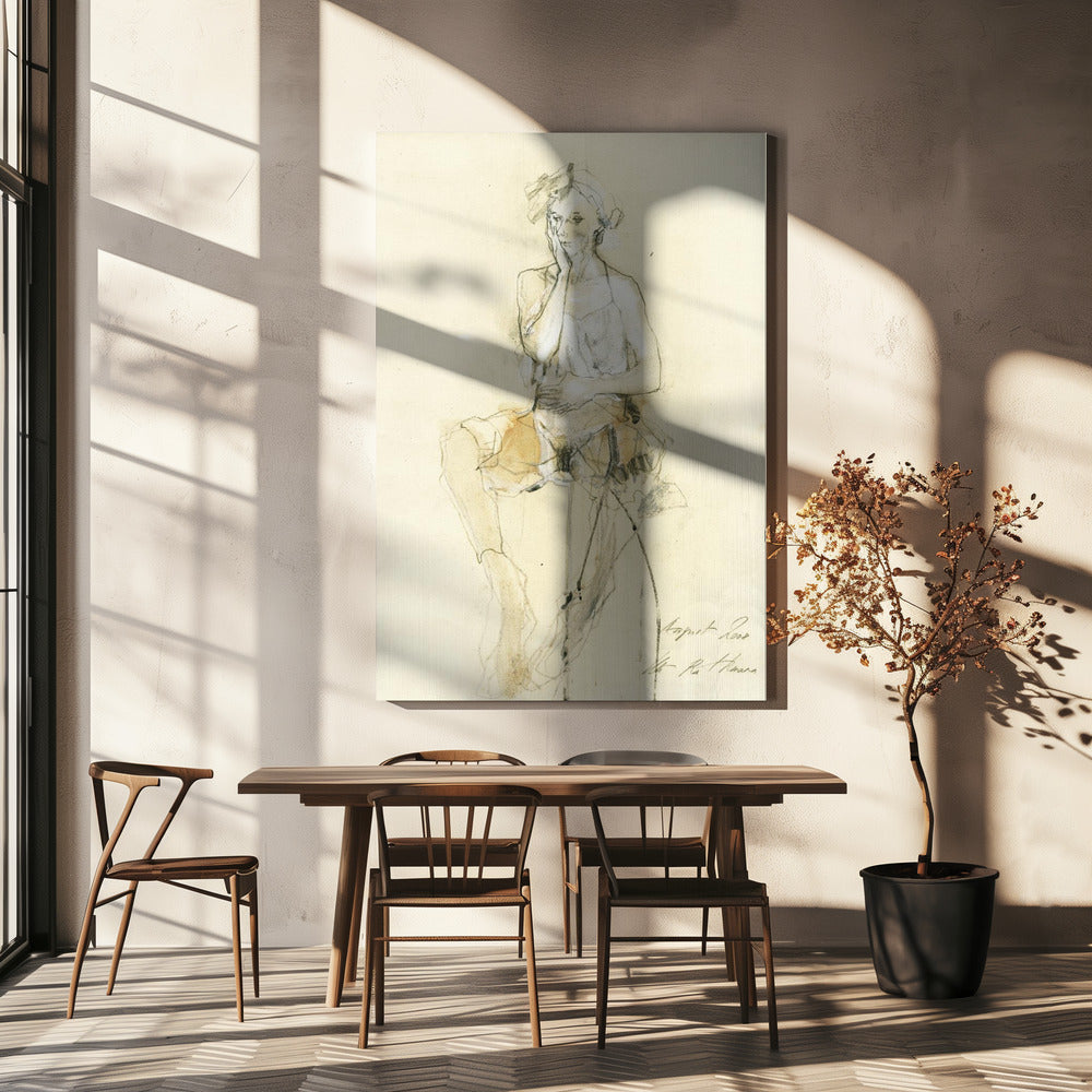 Seated Figure In A Pensive Pose | Canvas
