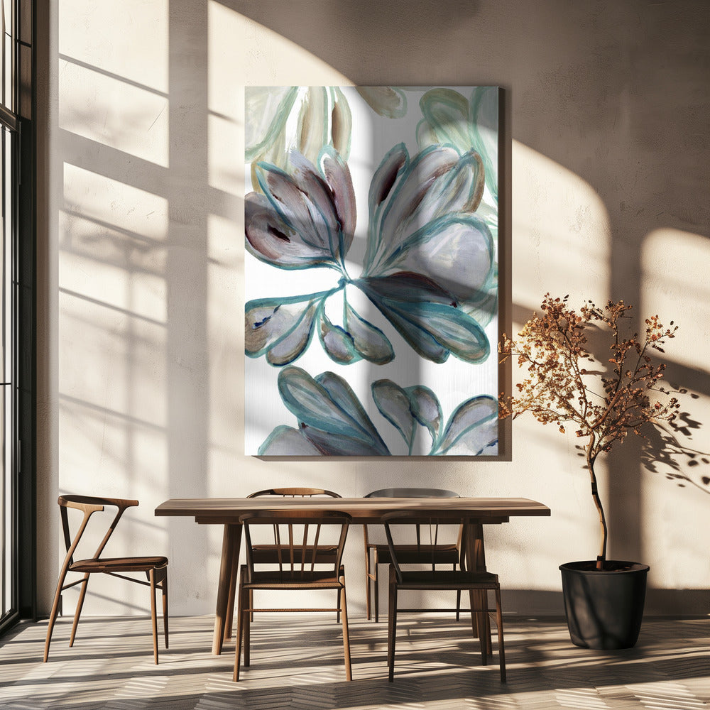 Aqua Floral 2 | Leinwand