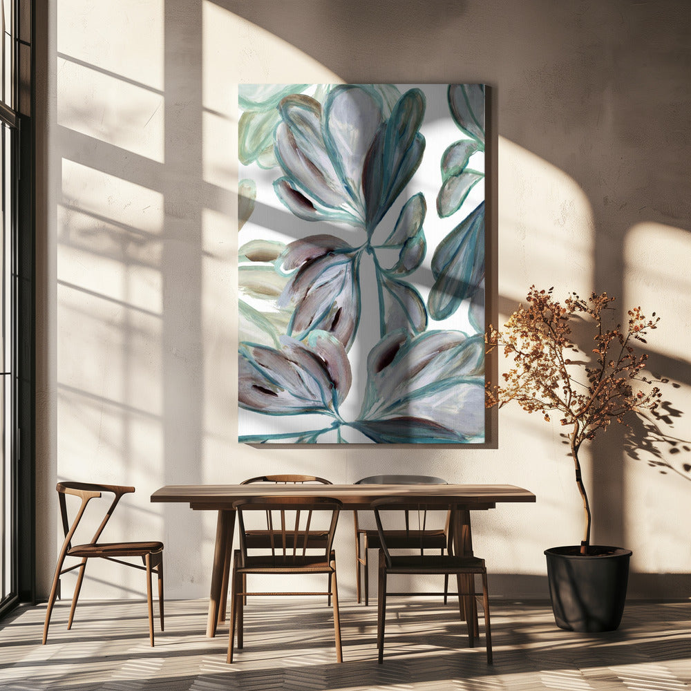 Aqua Floral 3 | Leinwand