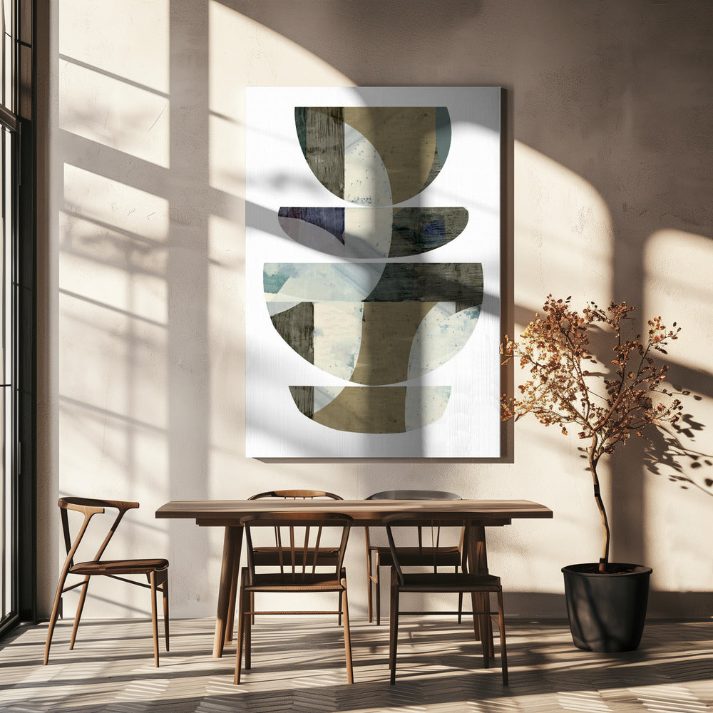 Blue Semi Circles III | Canvas