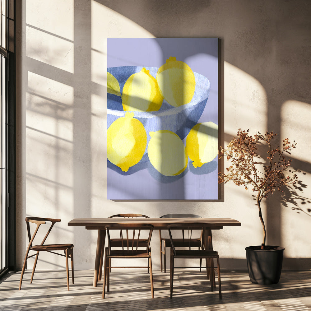 Zitronen in Schale | Leinwand