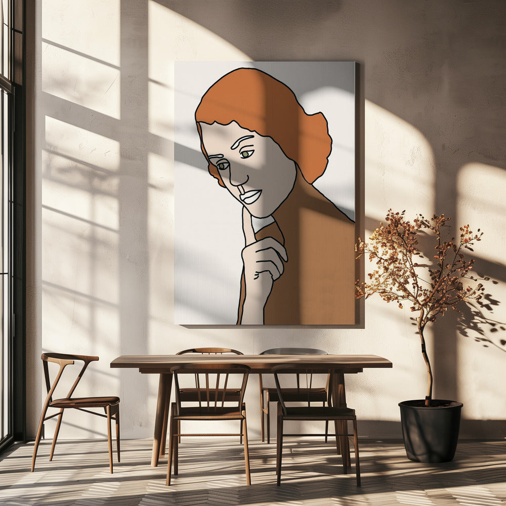 Denkende Frau | Leinwand