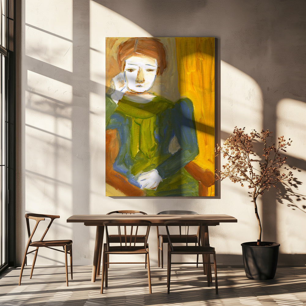 Denkende Dame | Leinwand