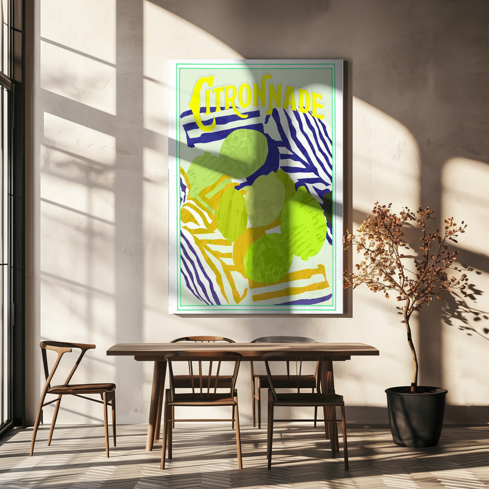 Citronnade Gelb und Grün | Leinwand