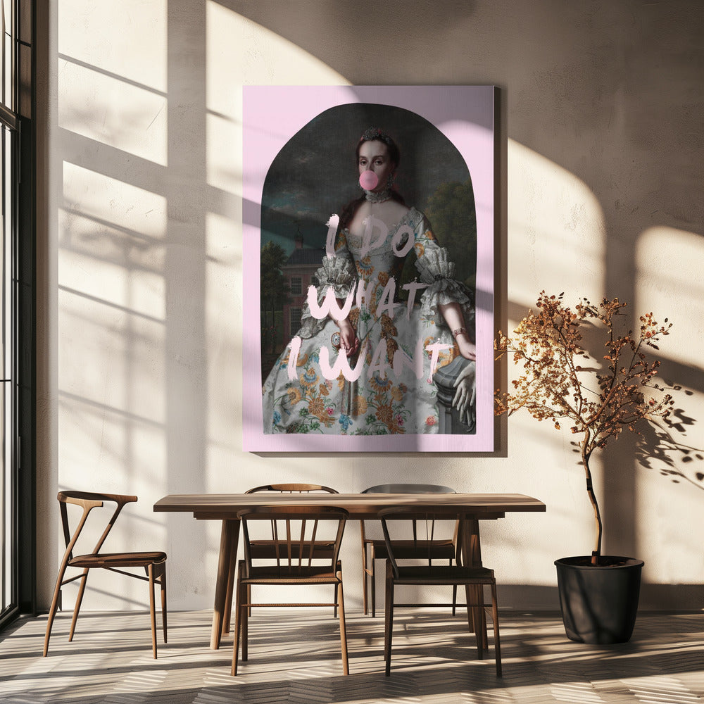 PINK ICH TUE, WAS ICH WILL MAXIMALISTISCHE KUNST | Leinwand