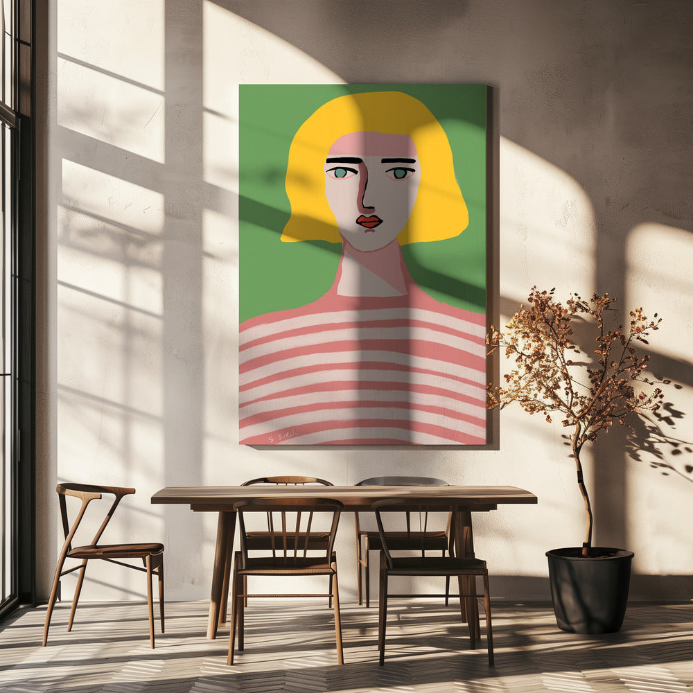 Dame mit blonden Haaren | Leinwand