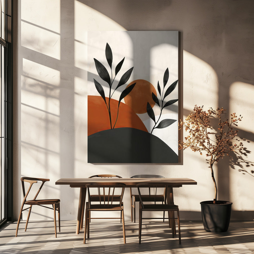 Gemalte Formen und Pflanzen 32 | Leinwand