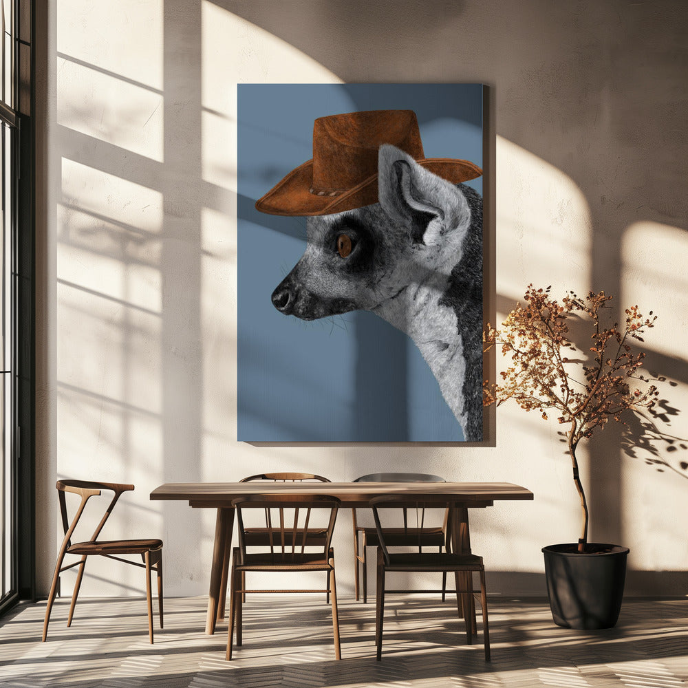 Felix, der Cowboy-Lemur | Leinwand