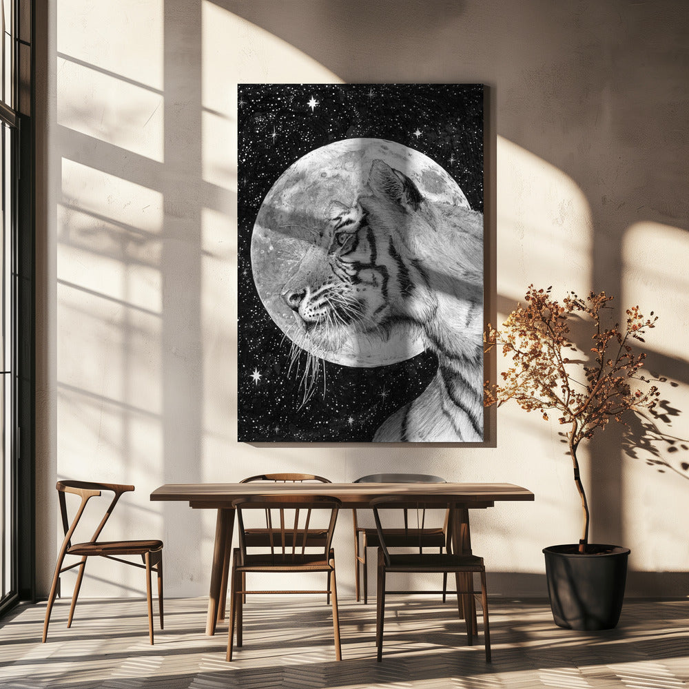 Mond und Tiger Original | Leinwand