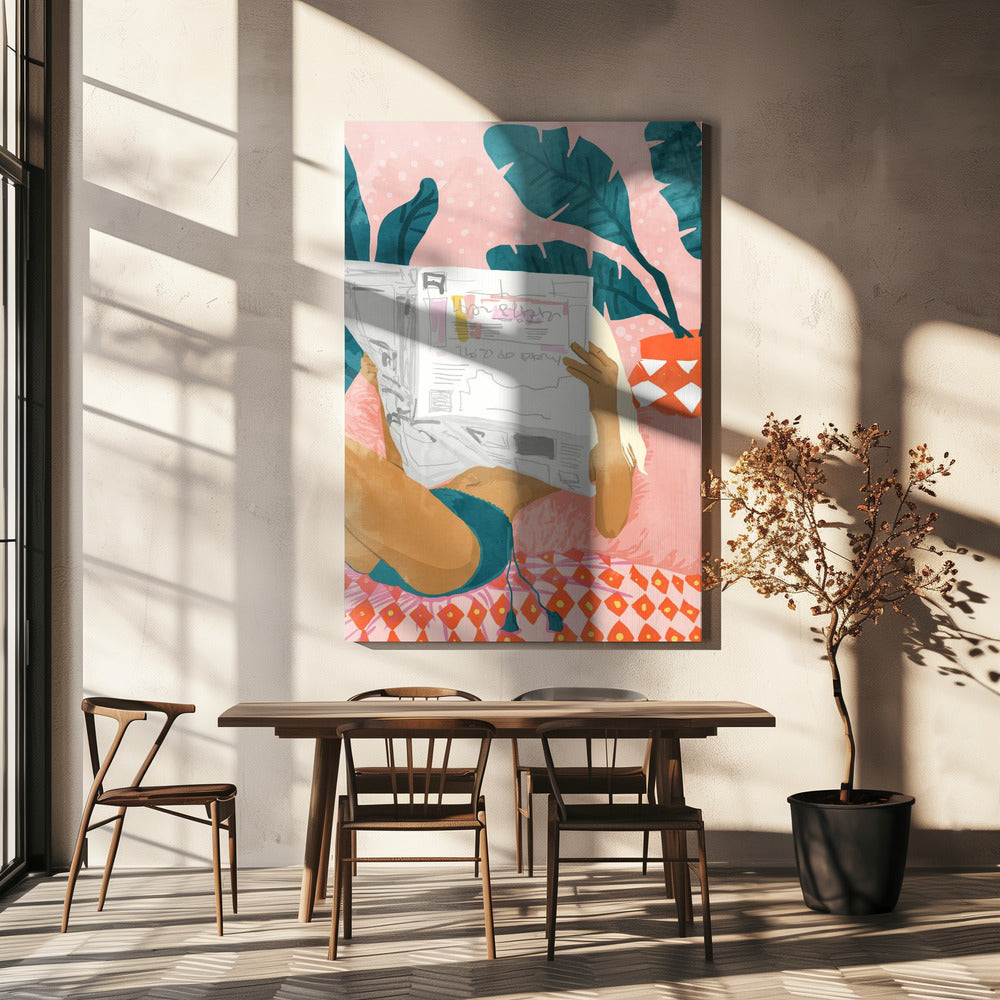 Boho Morning News Kunstdruck | Leinwand