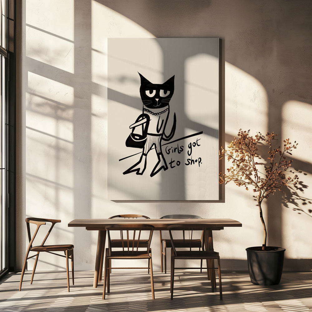 Katzen-Shopping-Humor | Leinwand
