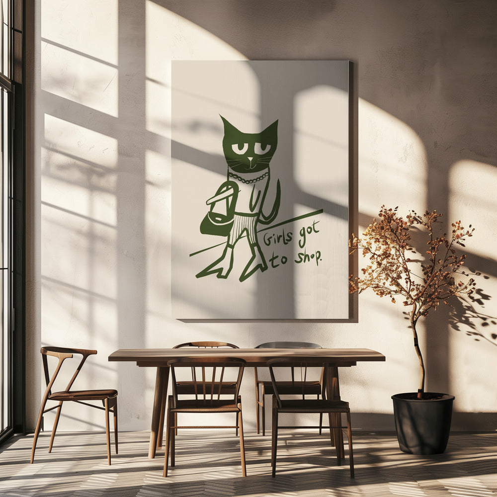 Katzen-Shopping-Humor | Leinwand