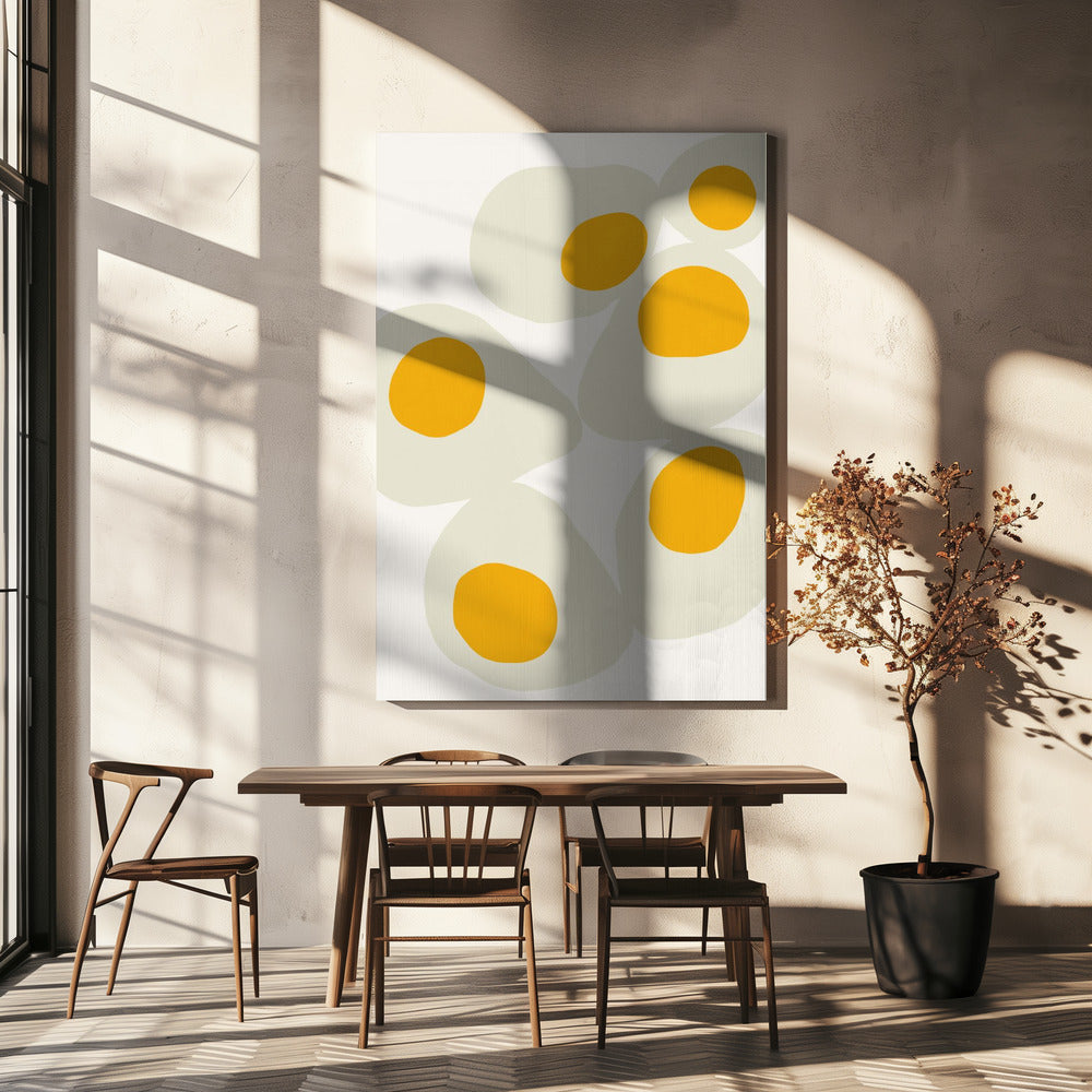Gelbe Eier, Lebensmittelkunst, Leinwand