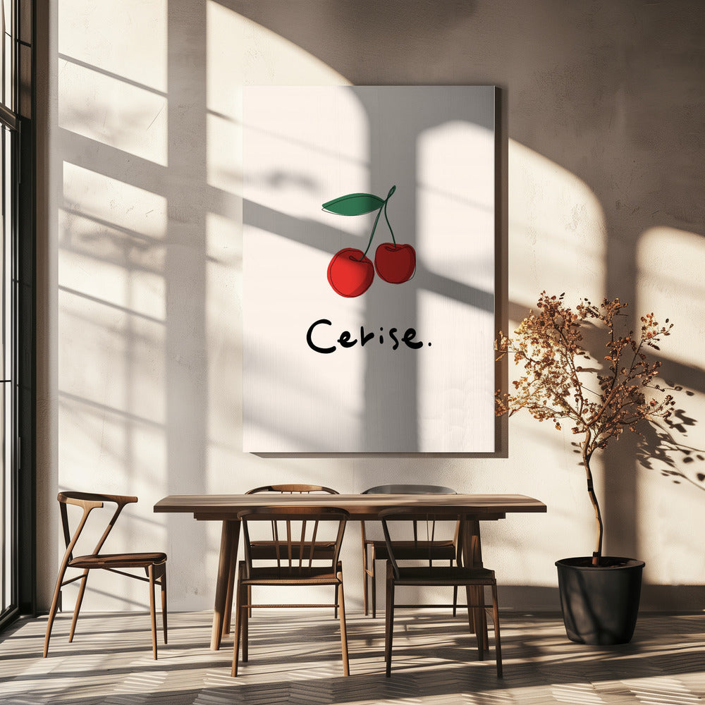 Moderne französische Obstkollektion "Kirsche / Cerise" | Leinwand