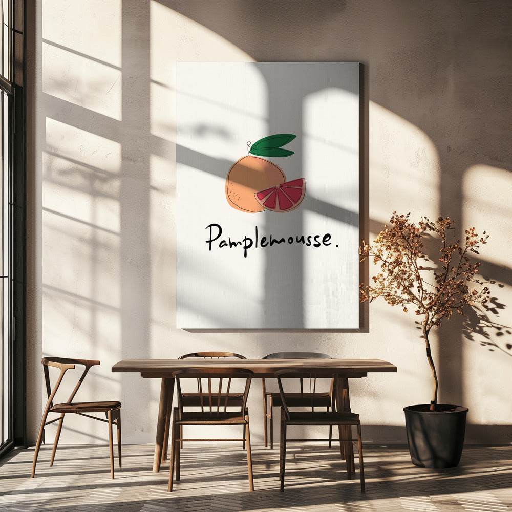 Moderne französische Obstkollektion "Grapefruit / Pamplemousse" | Leinwand