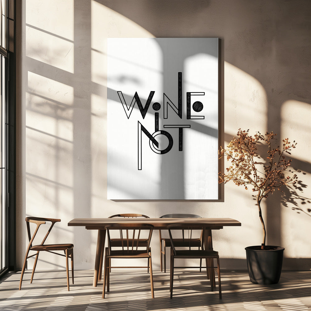Wine Not hand-drawn text & quote | Canvas