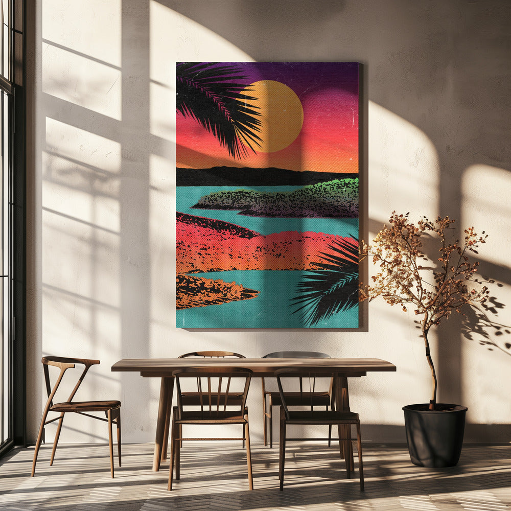 Retro Sonnenuntergang | Leinwand