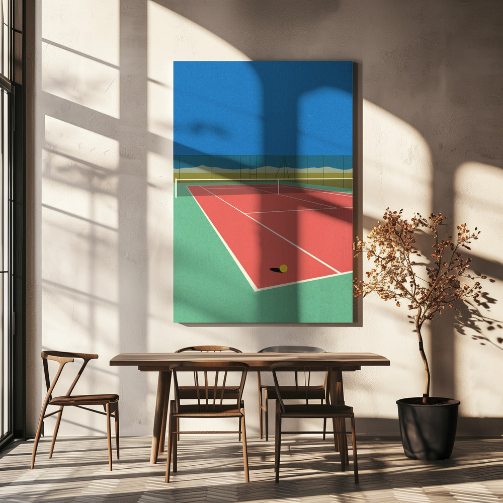 Tennisplatz in der Wüste | Leinwand