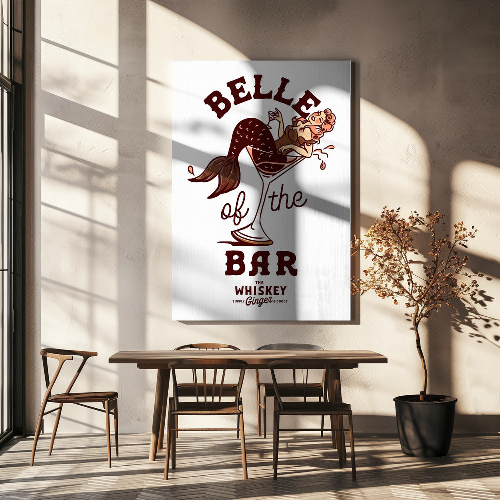 Belle Of The Bar Meerjungfrau Pin Up Art | Leinwand