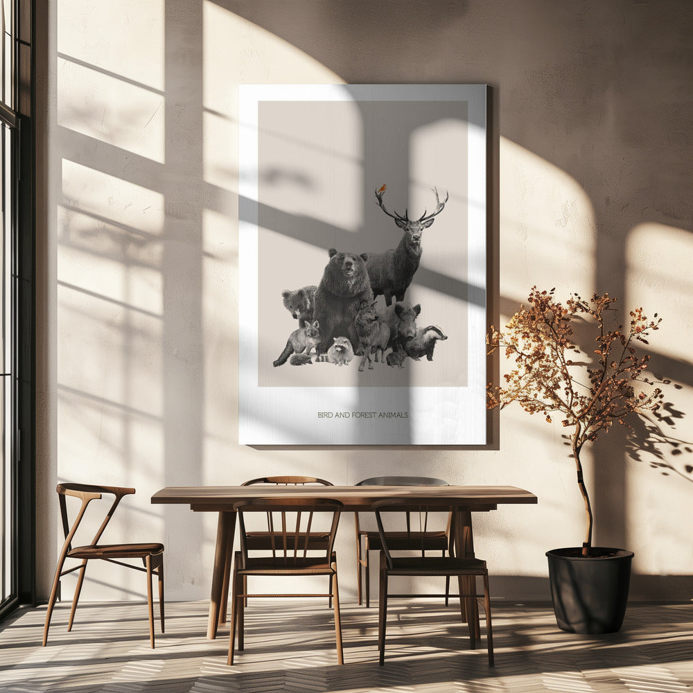 Vogel- und Waldtiere | Leinwand