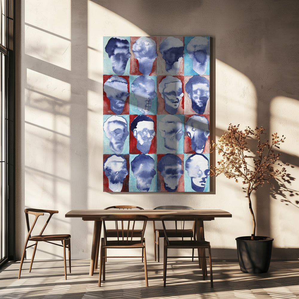 Aldo Rot Blau 4x4 | Leinwand