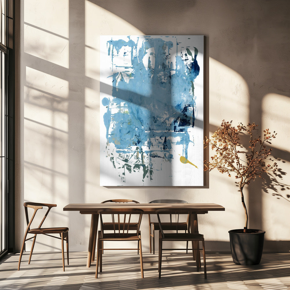 Abstract Blue Scrapes 1 | Canvas