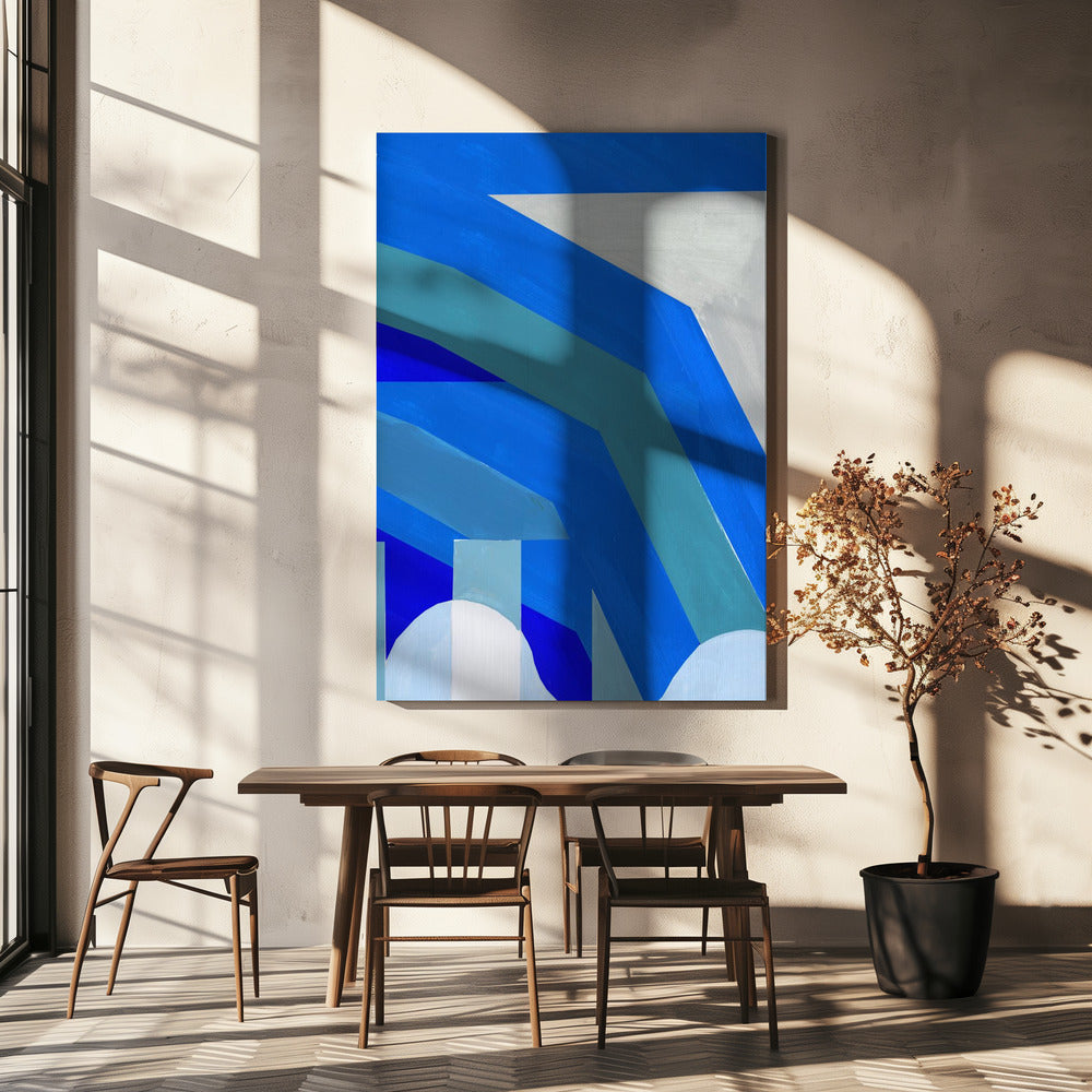 Blaue französische Streifen 1 | Leinwand