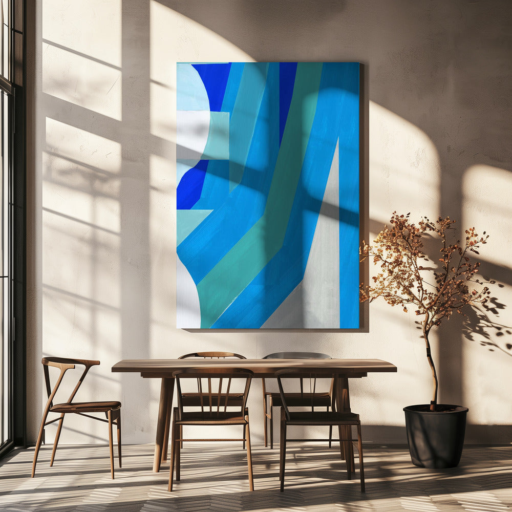 Blaue französische Streifen 2 | Leinwand