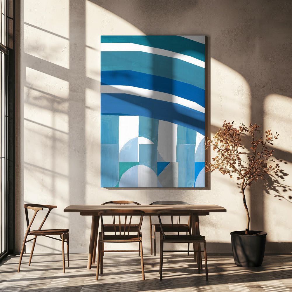 Blaue französische Streifen 3 | Leinwand