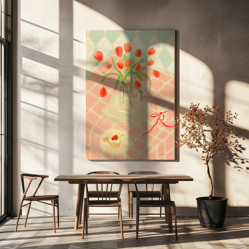 Red Tulips Summer Picnic | Canvas